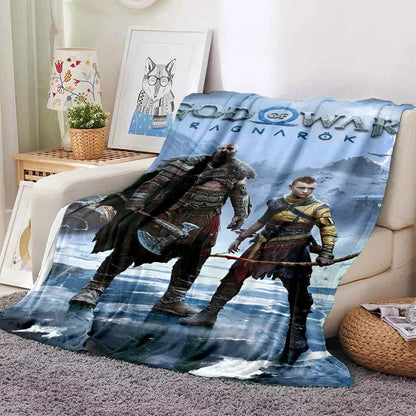God of War Games Kratos Cartoon Soft Flannel Blanket for Beds Bedroom Sofa Picnic,Throw Blanket for Cover Outdoor Leisure Gift