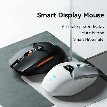 Ratón inalámbrico Bluetooth 2.4G con pantalla de visualización, batería de gran capacidad de 600mAh y botones de tono luminoso para gaming y oficina