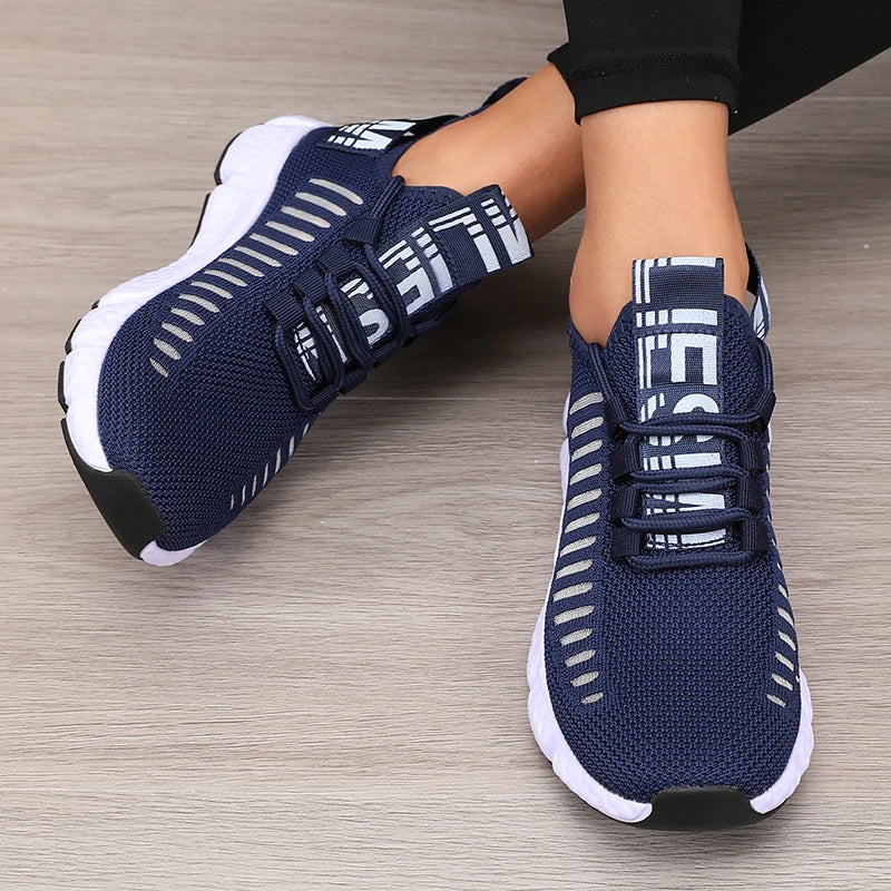 Women’s Sports Shoes Mesh Lightweight Soft Sole Jogging Strap Breathable Fashion Sports Walking Casual Tennis Flat Shoes for Men