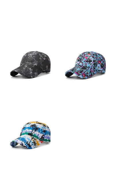 Summer Graffiti Light Board Baseball Cap Unisex Outdoor Sun Protection Hat Fashion Sports Cap Casual Duckbill Cap