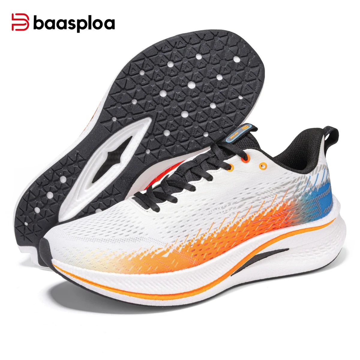 Baasploa Men Running Shoes Professional Training Women Carbon Plate Mesh Breathable Sneakers Male Lightweight Unisex Sport Shoes