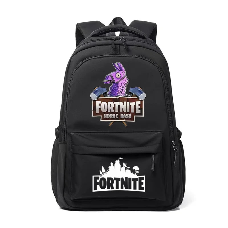 Mochila Fortnite para Crianças, Portátil e de Grande Capacidade, Mala Escolar de Estudante com Estampado Cartoon e Alças de Ombro, Material Escolar para Rapazes, Presente