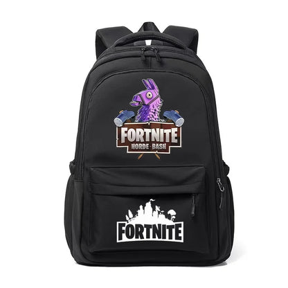 Mochila Fortnite para Crianças, Portátil e de Grande Capacidade, Mala Escolar de Estudante com Estampado Cartoon e Alças de Ombro, Material Escolar para Rapazes, Presente