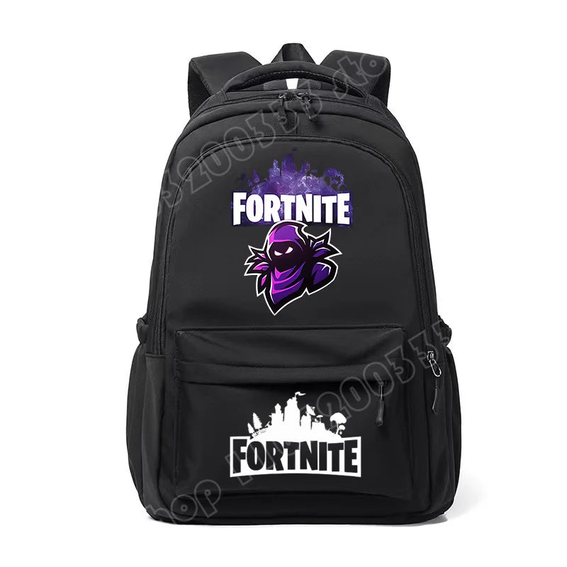 Mochila Fortnite para Crianças, Portátil e de Grande Capacidade, Mala Escolar de Estudante com Estampado Cartoon e Alças de Ombro, Material Escolar para Rapazes, Presente