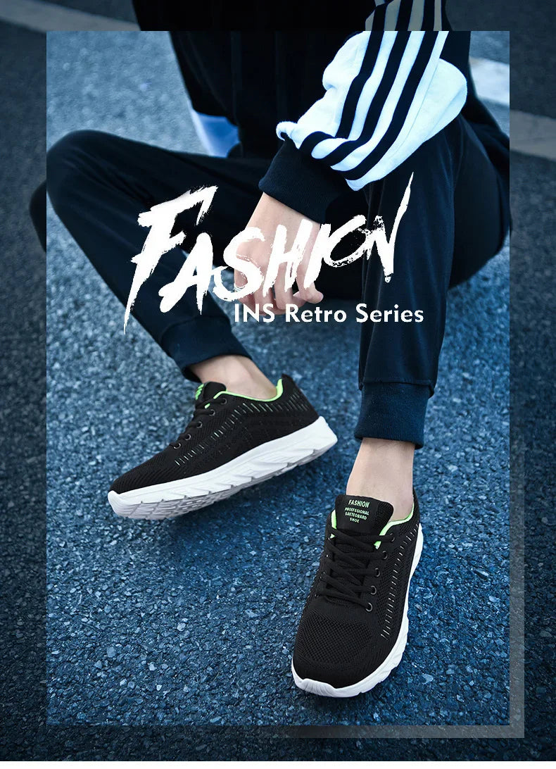 Zapatillas deportivas para hombre para correr y hacer jogging, sneakers casuales de exterior con cordones, malla transpirable ligera, para tenis y caminar al aire libre, tallas 39-46