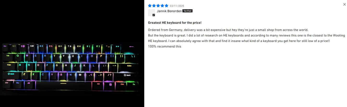 Teclado Gaming MCHOSE ACE 68 com Switches Magnéticos Hall Effect, Rapid Trigger, RGB Programável, 8K Hz, DKS/MT/TGL/RS/SOCD