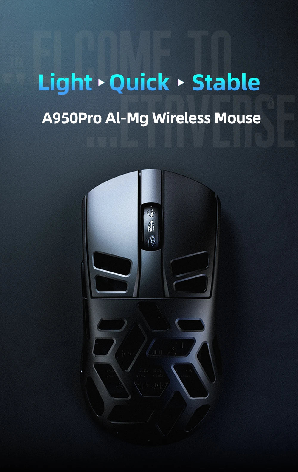 Rato Gaming Sem Fios DAREU Al-mg Tri-mode 8Khz PBT Quick Charge PAW3950 30000 DPI Leve para PC Gamer