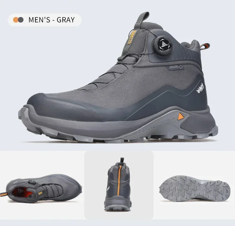 HUMTTO Lederschuhe für Herren Winter Camping Outdoor Herren-Sportschuhe Atmungsaktive Trekkingstiefel für Männer Rutschfeste Wandersneaker