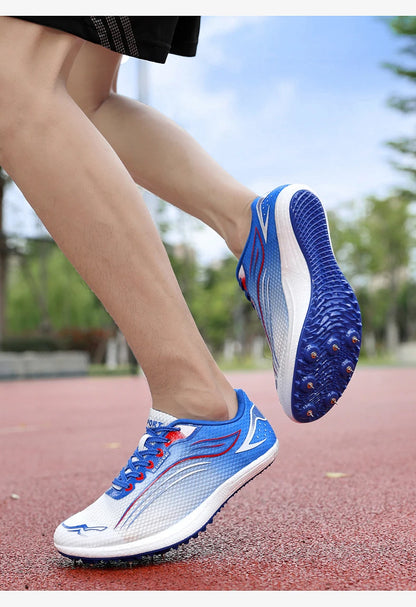 High Quality Men Women Track and Field Shoes Youth Anti-Slip Sneakers Outdoor Professional Jumping Running Shoes Student Trainers