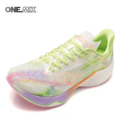 ONEMIX Sapatilhas de Corrida de Maratona em Nylon Carbon Board, Alívio de Impacto, Suporte Estável Profissional, Ressalto Ultraligeiro