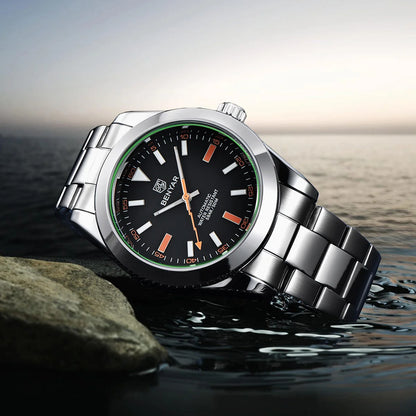 BENYAR – Neue Herrenuhr, Luxusmarke, mechanische Automatikuhr, wasserdicht bis 50 m, sportliches Modell mit leuchtenden Zeigern