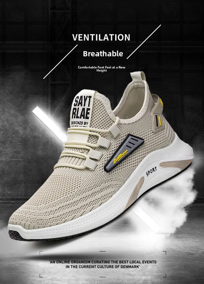 Hot Sale Of The Season New Men's Running Shoes Breathable Lightweight Knitted Lace-Up Sports Sneakers Fashionable Korean Styl...