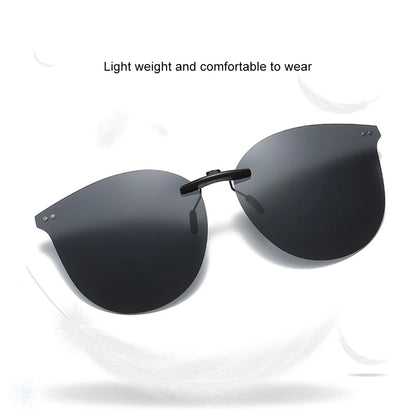 New Arrival Polarized Flip-up Clips Sunglasses for Myopia glasses, Retro Big Size Square Al-Mg glass Clip-on Sunglass Clip C3167