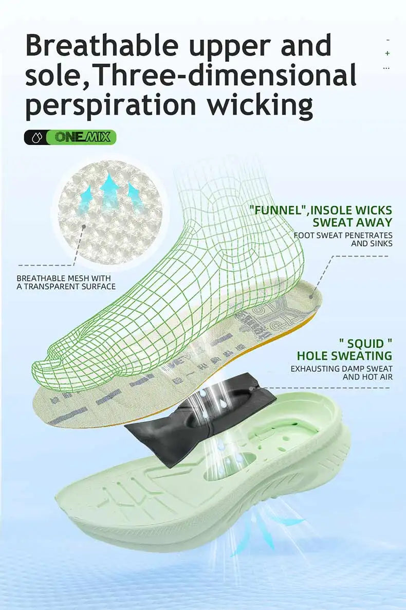 Onemix New Original Men’s Running Sports Shoes Shock Absorption Soft Lightweight Breathable Mesh Non-Slip Cushioning Sneakers