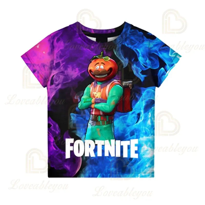 Fortnite Victory Game 3D-T-Shirt für Babys, Harajuku-T-Shirt für Kinder, süße Battle-Royale-Hero-Oberteile für Jungen und Mädchen