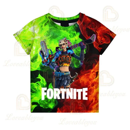 T-shirt Battle Royale Fortnite Victory para Criança, Tops para Raparigas e Rapazes, Roupa Harajuku, T-shirts Infantis 3D, 2025, NOVO DESIGN