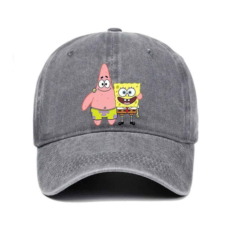 Fashion Cute SpongeBobs Baseball Cap Movie Cartoon Role Adult Men Women Sport Casual Sunshade Adjustable Anime Peaked Mesh Hat