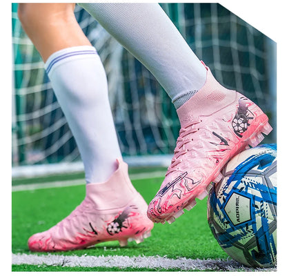 Chuteiras de Futebol de Cano Alto para Homem, para Relva Sintética, Respirantes e Antiderrapantes, Ténis de Treino e Jogo para Desporto ao Ar Livre, Chuteiras de Futebol FG