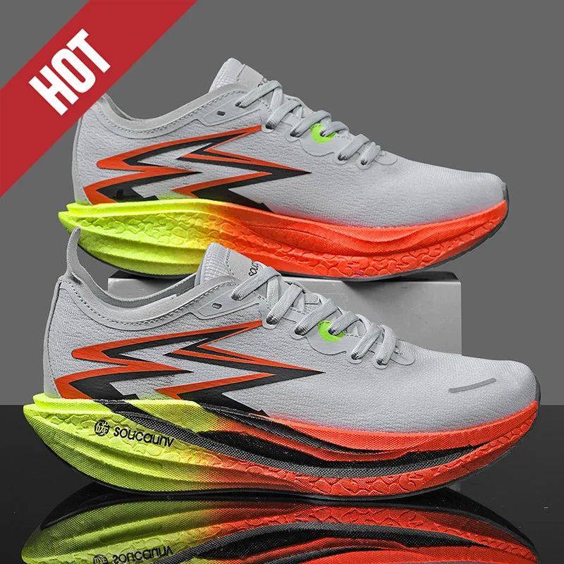 Zapatillas de running nuevas con placa de carbono para maratón, deportivas para hombre, transpirables y ligeras, zapatillas deportivas cómodas antideslizantes para mujer, estilo casual