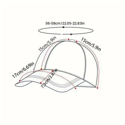 Cute cat print vintage washed baseball cap for men and women, versatile casual curved brim hat