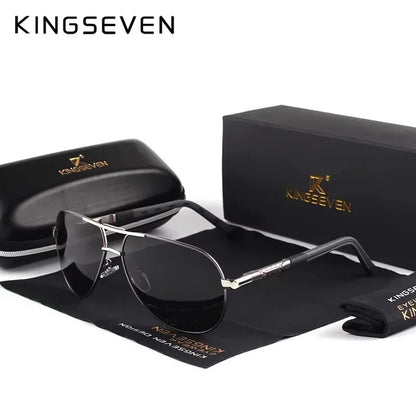 KINGSEVEN Brand Men Sunglasses Pilot Polarized UV400 Lens Aluminum Frame Driving Glasses Women Causal Eyewear