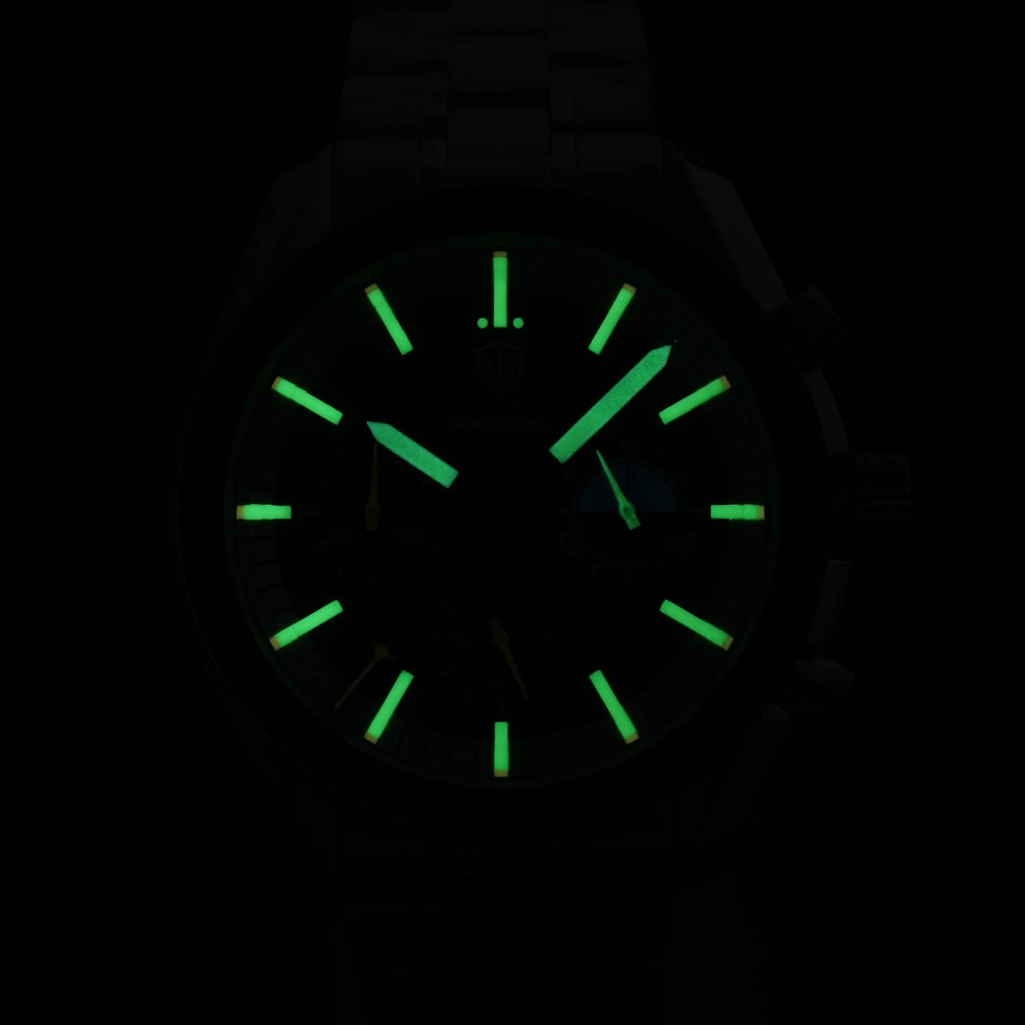 Watchdives WD1863 39mm VK63 Chronograph Watch, OTF Clasp, Sweep Quartz Movement, Sapphire, Luminous, 100m Waterproof