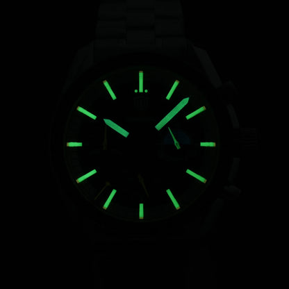 Watchdives WD1863 39mm VK63 Chronograph Watch, OTF Clasp, Sweep Quartz Movement, Sapphire, Luminous, 100m Waterproof