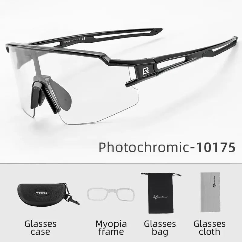 ROCKBROS Cycling Glasses Photochromic Glasses Bicycle Glasses Eyewear Goggles Windproof Bicycle Outdoor Sports Sunglasses