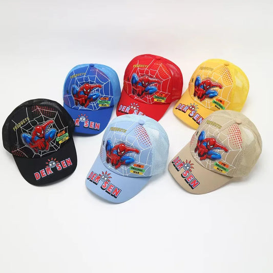 Marvel Spider Man Breathable Duck Tongue Hat Web Hat Summer Sunshade and Sun Protection Men's and Women's Hats