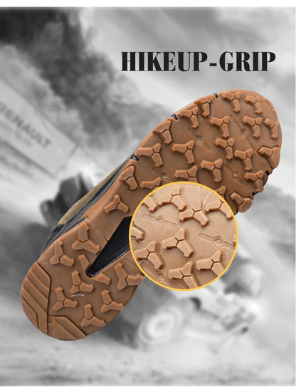 HIKEUP Latest Men's Hiking Shoes, Wear-Resistant Non-Slip Outdoor Sneakers, Rock Climbing Trekking Hunting Men Sports Suede Leather