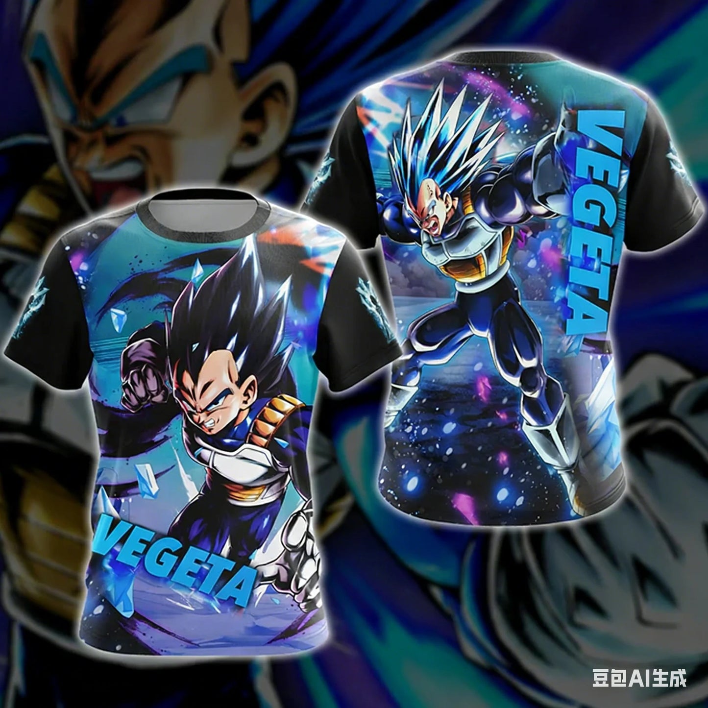 2026 Summer Dragon Ball  T-Shirt 3D Print Vegeta Super Saiyan Blue Neon Oversized Loose Breathable Gym Streetwear Unisex Tee