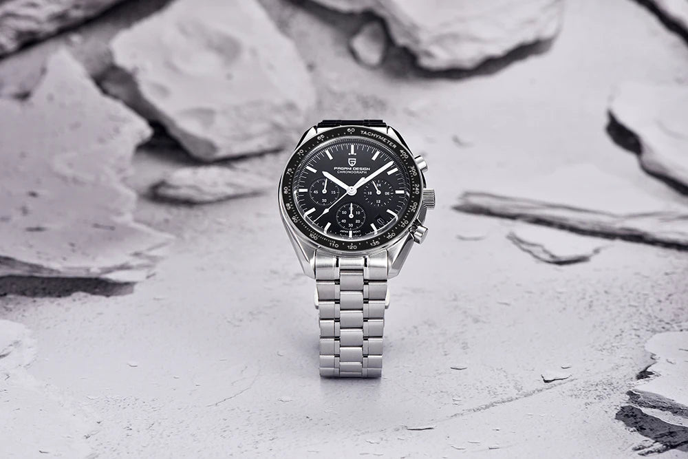PAGANI DESIGN Moon Uhr – Luxuriöser Quarz-Chronograph für Herren, sportlicher Stil, Saphirglas mit Antireflexbeschichtung, leuchtende Anzeige