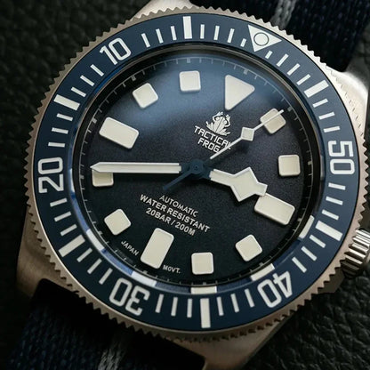 Relógio Mecânico Tactical Frog FXD V4, Movimento Automático NH35, Titânio, para Homem, 200m à Prova de Água, Safira, Luminoso, 42mm