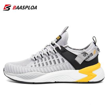 Baasploa – baskets de course pour hommes, grande taille 41-48, nouvelles chaussures de sport en maille respirante, chaussures classiques décontractées, antidérapantes, confortables pour l'extérieur