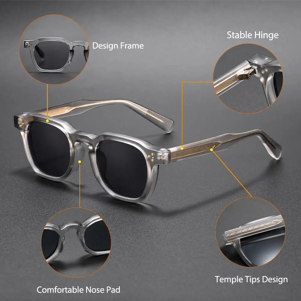 CATERSIDE New Fashion Men's Sunglasses Square Personalized Temple Tips Design Sun Glasses Women's Travel Party Festival Gift