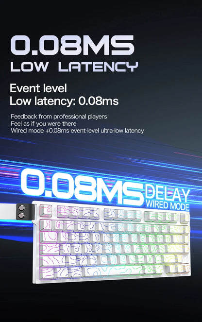 Tastiera gaming magnetica cablata ATTACK SHARK R82 HE 75% RGB 8000Hz Rapid Trigger, attuazione 0.005mm