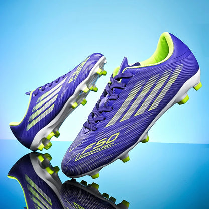 Chaussures de football pour hommes, crampons de football pas chers, chaussures de terrain AG/TF antidérapantes, chaussures de football d'entraînement en plein air pour débutants.