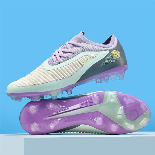 Nuevas zapatillas de fútbol para hombre, botas antideslizantes para adulto, deporte al aire libre para niño, tacos largos de entrenamiento, transpirables y cómodas para partido