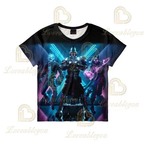 Boys Girls Cartoon T-shirt Fortnite T-shirt Battle Royale 3D 3 to 14 Years Victory Royale Game Kids Tops Teen Clothes