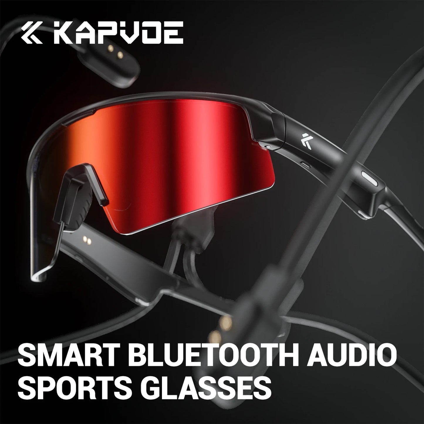 Kapvoe Bluetooth Sunglasses Smart Cycling Glasses Wireless UV400 Protection Goggles Telephone MP3 Sports Cycling Glasses Men