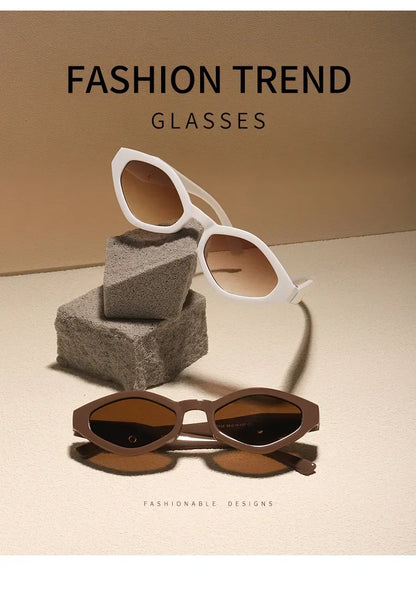 European and American Versatile Irregular Small Frame Sunglasses Fashionable and Trendy UV Resistant Street Photography Glasses
