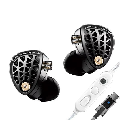 KZ Phantom HiFi Gaming Earphones – Professional Wired In-Ear Gaming Headphones with Custom Tuning Switch, DSP Sound Card, High-Fidelity Audio & Competitive Gaming Sound