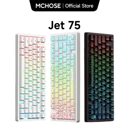MCHOSE Jet 75 Magnetic Switch Gaming-Tastatur Hall Effect Hot-Swappable Angepasstes RGB Snap Tap 0.1ms Latenz 8kHz Abfragerate