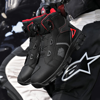 Bottes de moto professionnelles pour hommes, chaussures de course tout-terrain, équipement de moto urbaine, en cuir microfibre ultra-fin