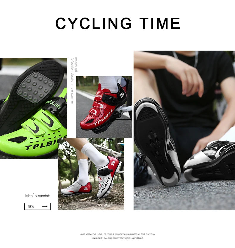 New Men's and Women's Bicycle Shoes,Outdoor Cycling Shoes,Three Functional Soles,Professional Training Shoes
