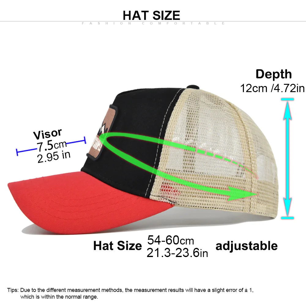Letter Mesh Breathable Hat Women Men Embroidery Blocking Baseball Cap Sunshade Outdoor Sports Cycling Travel Sun Hat Dad Hat