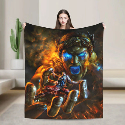 God of War Game Gamers Kratos Blanket Quality Super Soft  Throw Blanket Spring Decorative Couch Chair Sofa Bed Pattern Bedspread