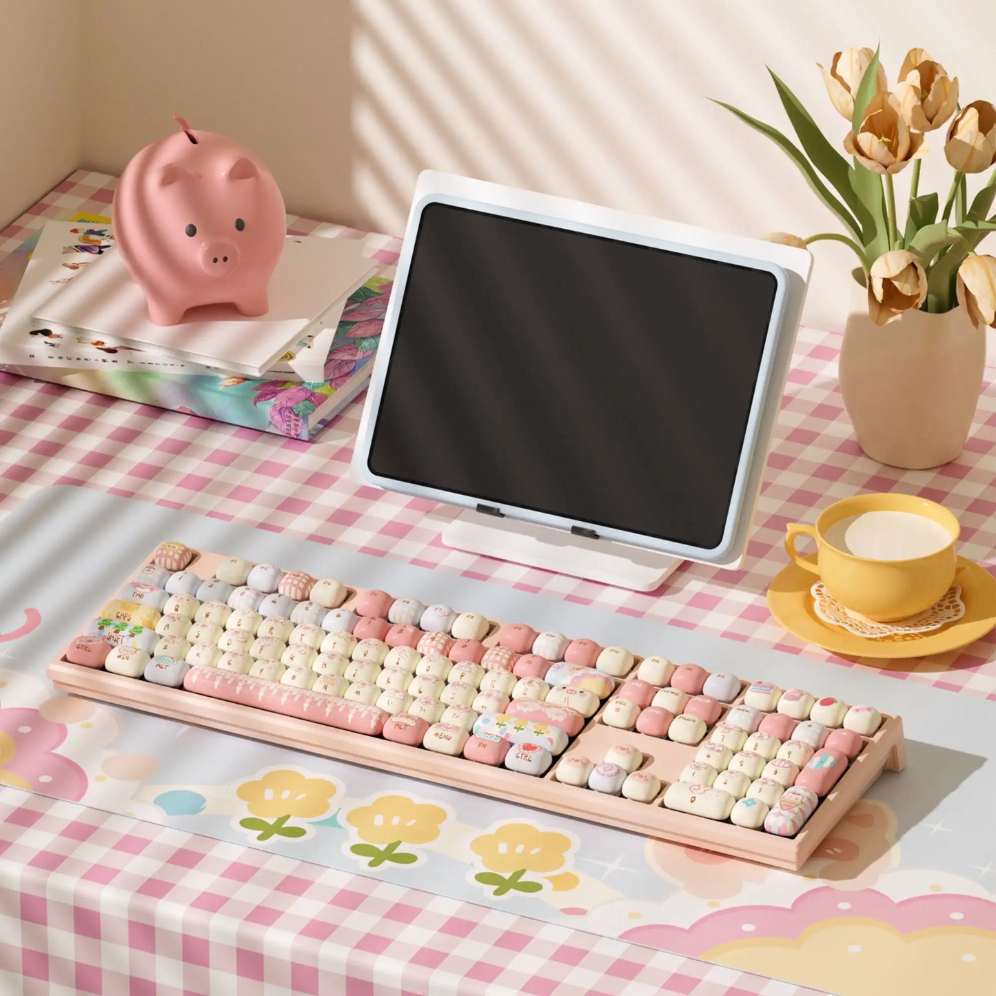 Akko MonsGeek MG108B Bun Wonderland kabellose mechanische Tastatur MOG-Profil RGB 108 Tasten Full Size Hot Swap USB / 2.4G / BT 5.0