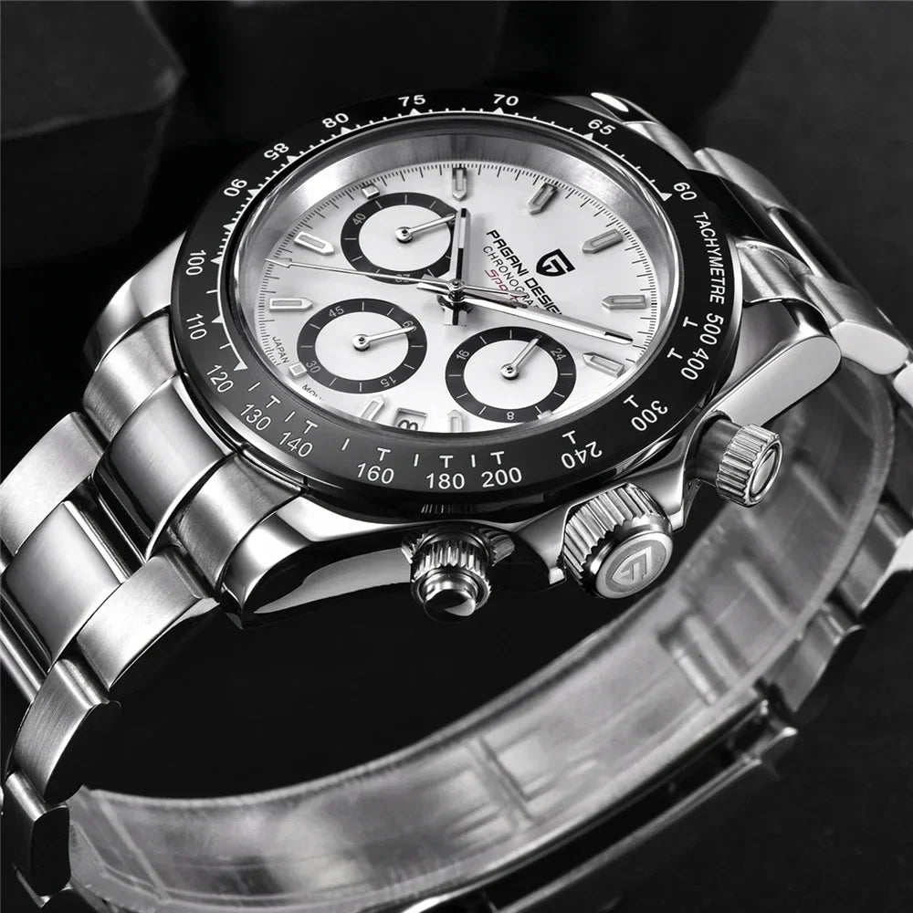 New PAGANI DESIGN PD1644 Luxury Men's Quartz Watch Automatic Date Wristwatches Sport 100m Waterproof Chronograph Men Gift
