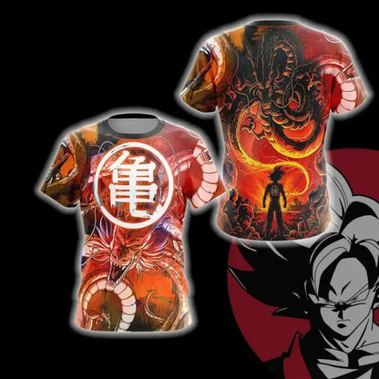 New Dragon Ball Z Goku Shenron 3D Print T-shirt Anime Japanese Graphic T-shirt Men Women Fashion Streetwear Hip Hop Kids Top